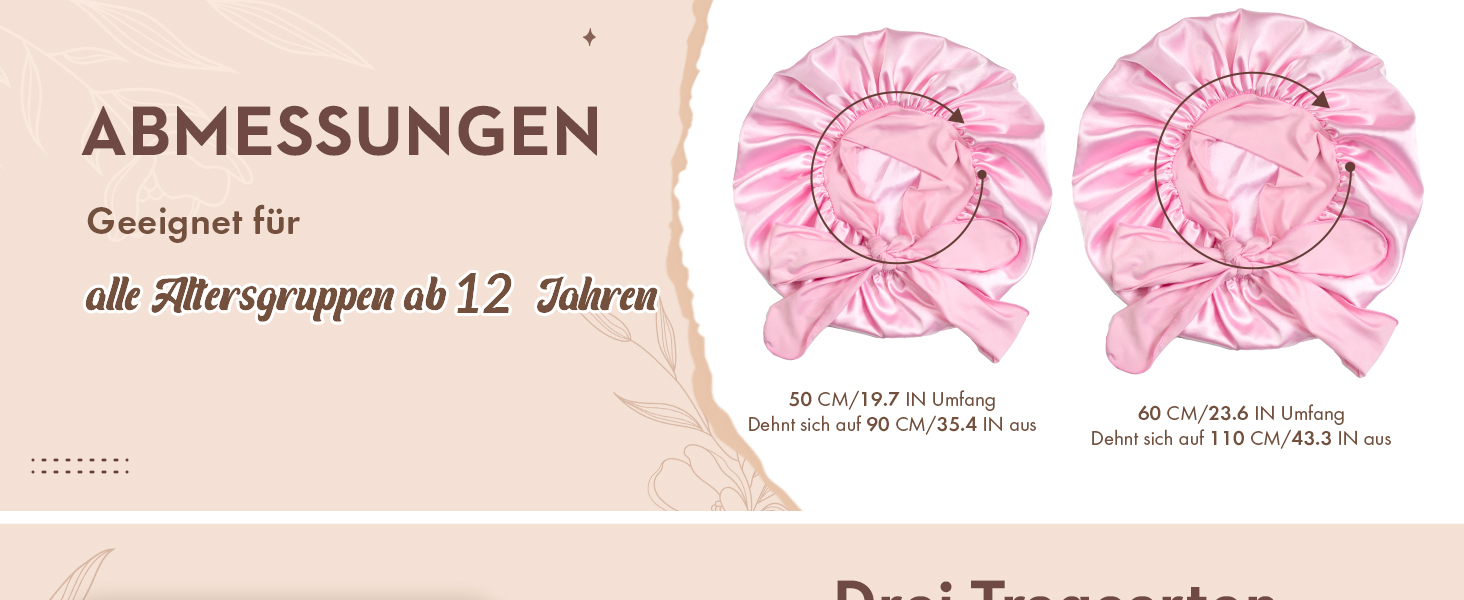 satin haarhaube nacht seidenhaube schlafmütze duschhaube damen silk bonnet sleep schlafe schlafhaube