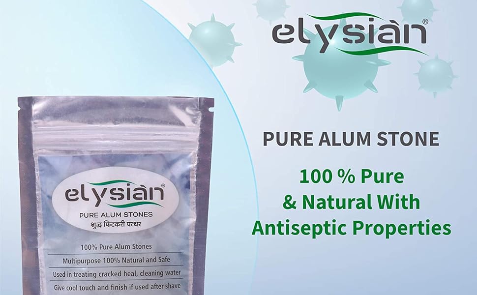 Elysian Fitkari Stone Pure and Safe Natural Alum Stones/Alum Blocks