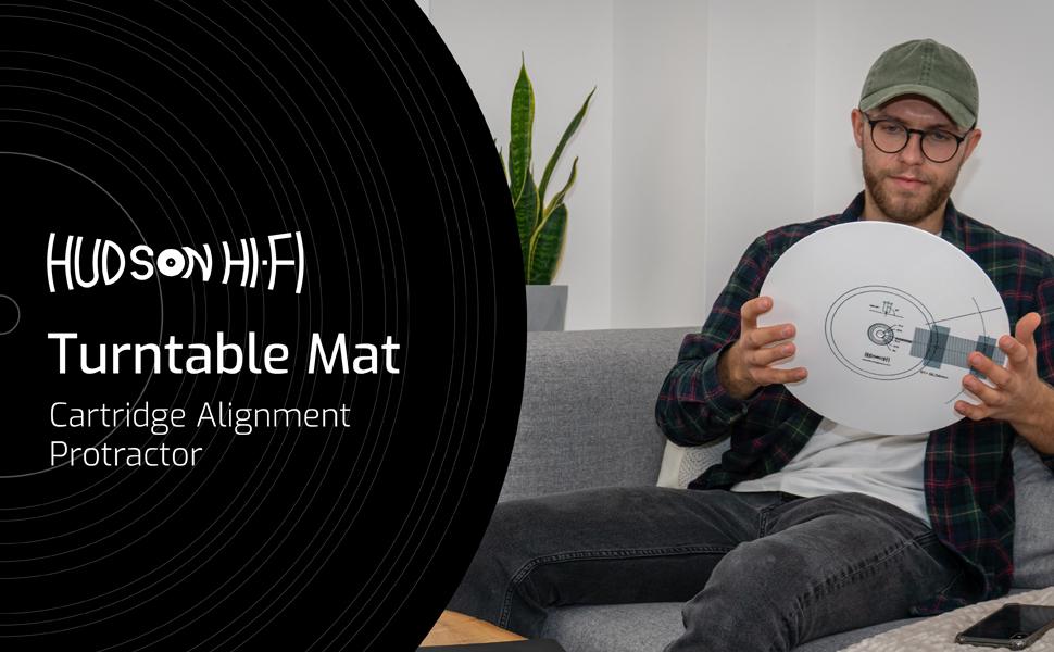 Hudson HiFi Turntable Cartridge Alignment Protractor Mat (SingleSided