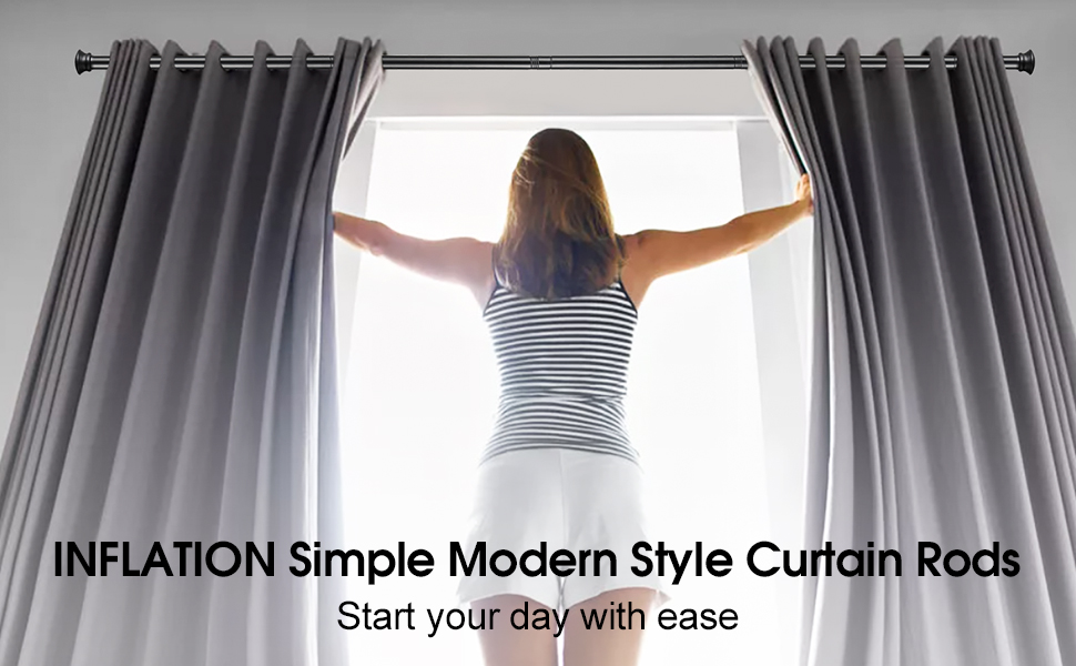 Curtain Rod, Small Curtain Rods for Windows 66 to 120 Inch,5/8 Inch Simple Style