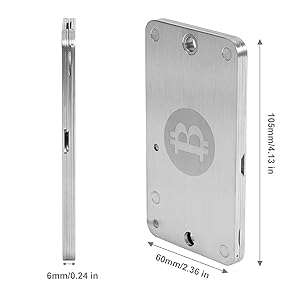 Crypto Seed Phrase Storage Plate, Stainless Steel Backup for Bitcoin Wallets, Compatible with BIP39 19 Compact design