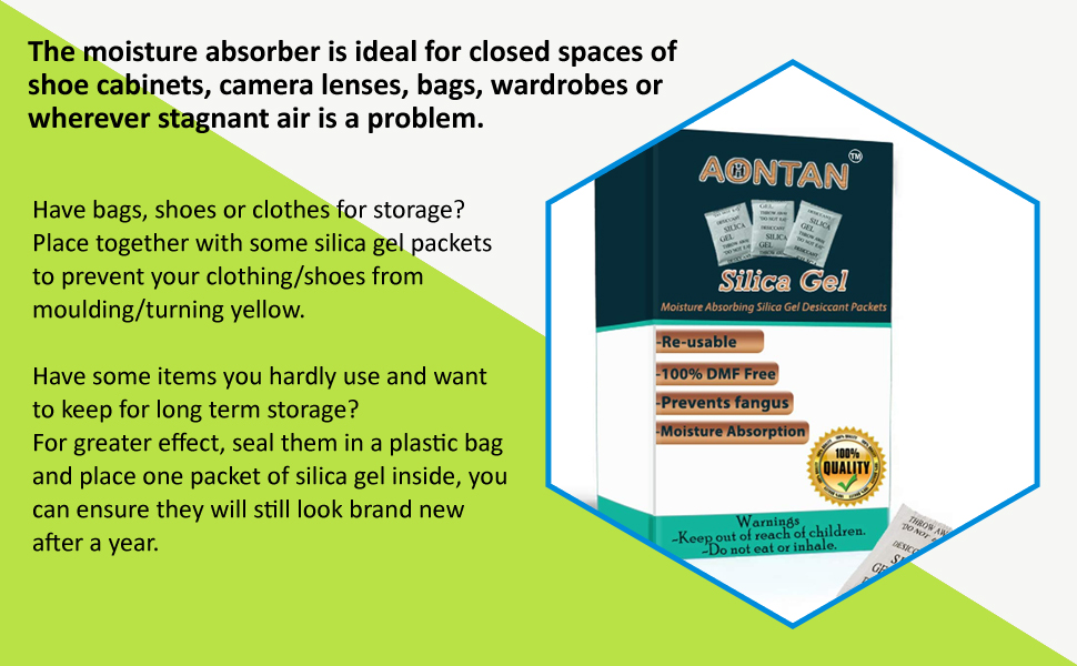 Silica Gel absorbers for food storage.