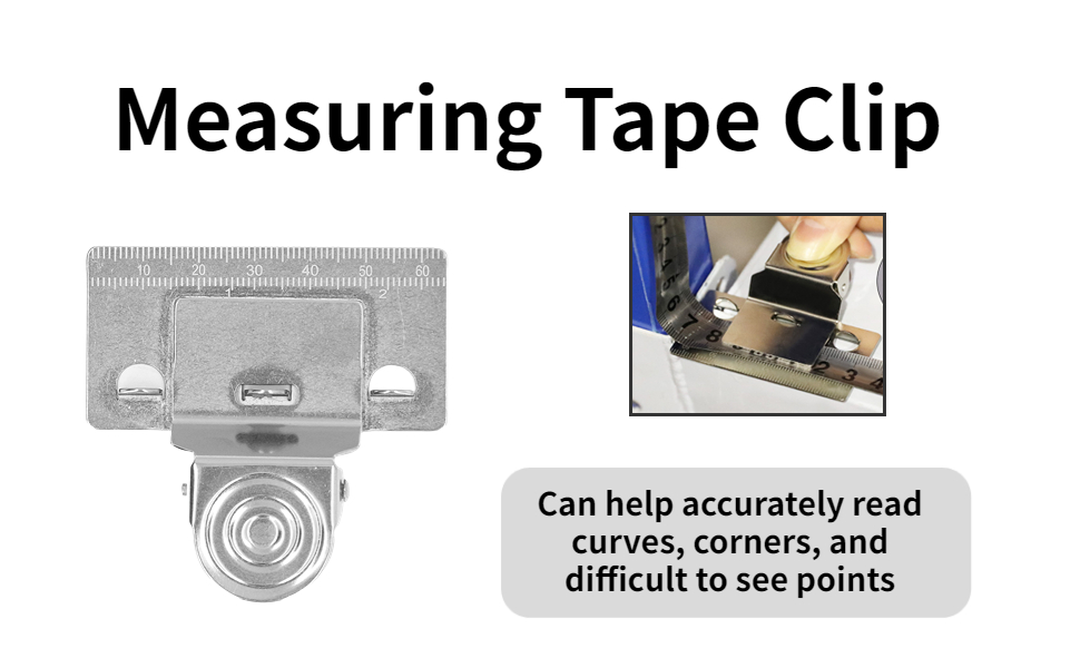 Measuring Tape Clip Tool for Corners, Tape Measures, Stainless Steel
