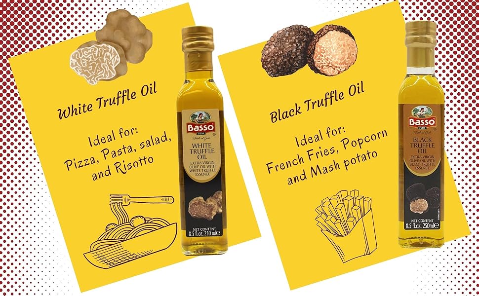 Black & White Truffle Oil Set, LARGE BOTTLE SIZE, 2