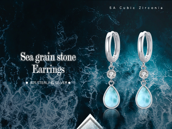 Amazon.com: Teardrop Larimar Hoop Earrings S9025 Sterling