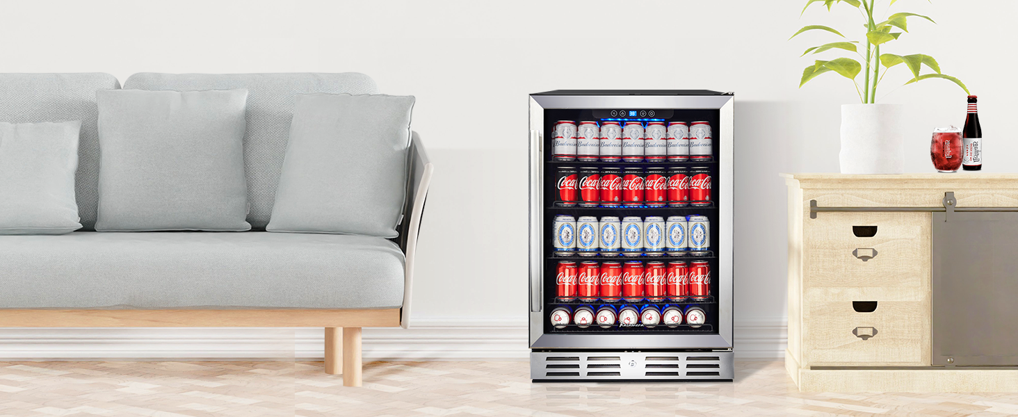 Kalamera 24 inch Beverage Refrigerator 154 Cans Capacity