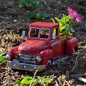 Amazon.com: FJJBSD Vintage Red Truck Decor, Farmhouse Metal