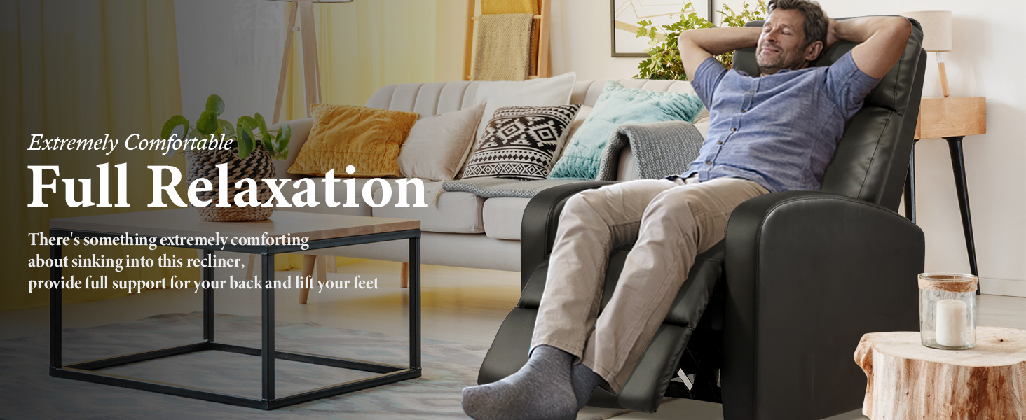 M***age Recliner Chair, Single Sofa Chair with Remote Control, Chair Recliner, Lazy Recliner Chair, Living Room Recliners with Pu Leather Padded Seat Backrest, Recliner Chairs for Adults, Black 19 Recliner Chair