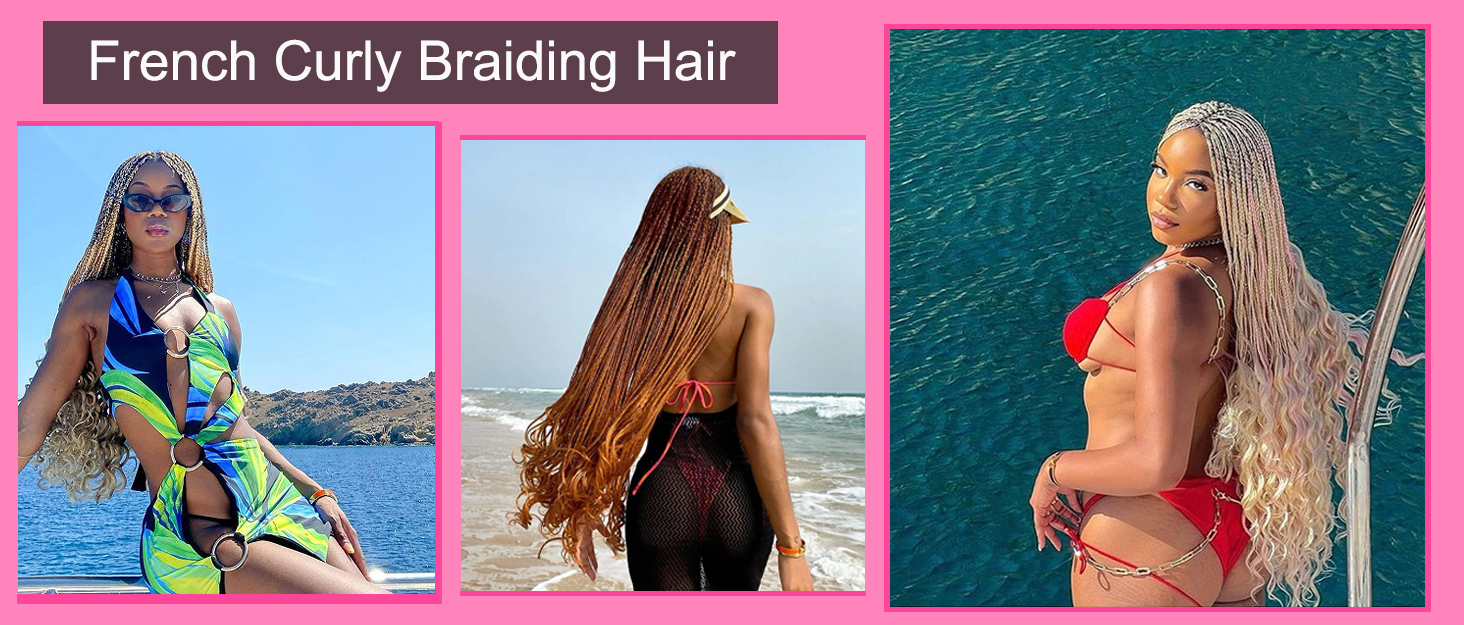 french curly braiding hair for goddess box braids crochet hair