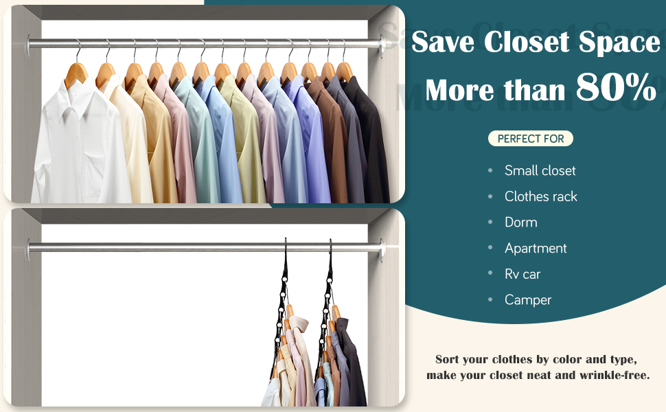 AMKUFO 6 Pack Magic Hangers Space Saving Hangers Closet