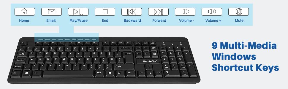 a keyboard with different buttons on it and a blue background.