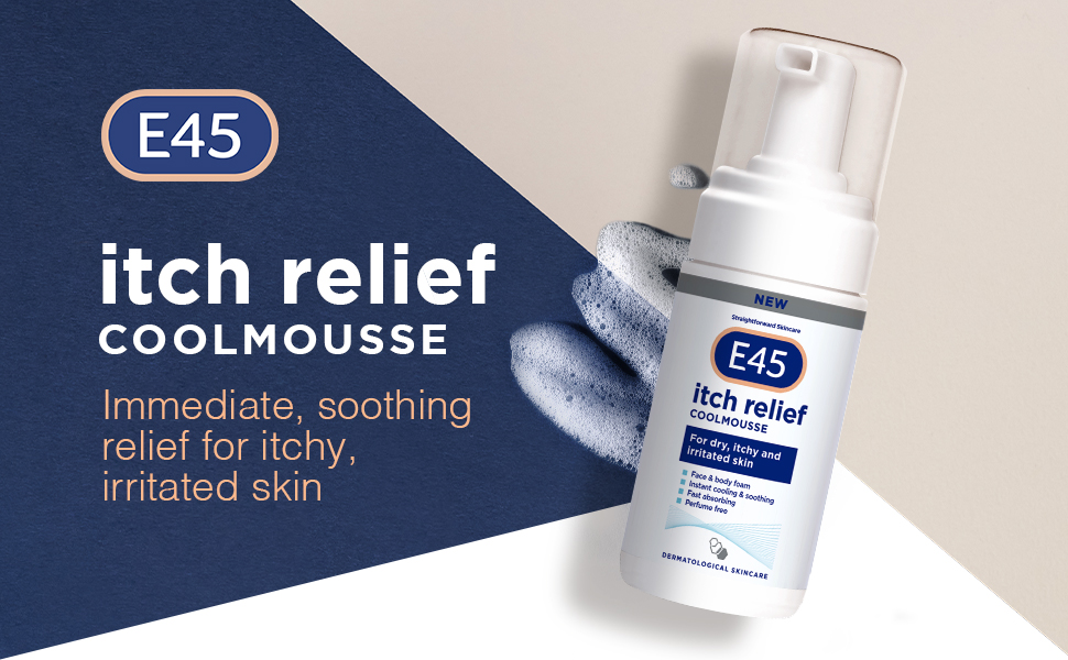 E45 Itch Relief Coolmousse For Eczema 100ml Face and Body Foam for