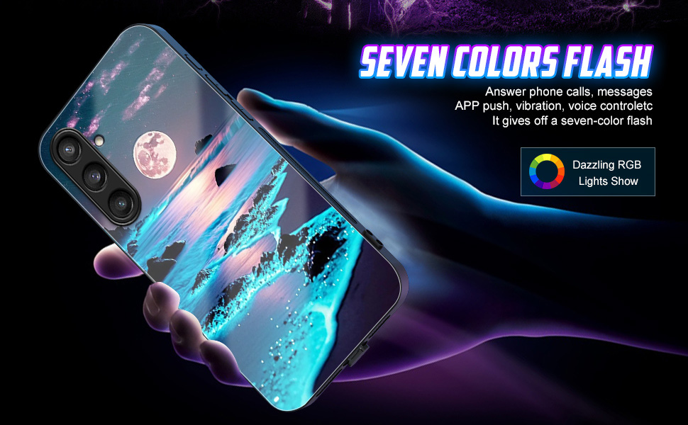 Seven colors flash:Answer phone calls,message APP push,vibration,music controls