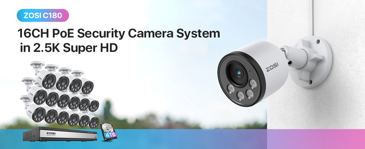 16CH PoE Security Camera System