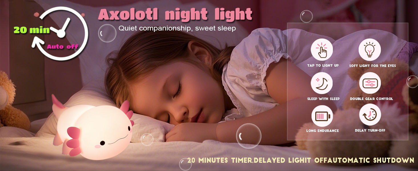 Axolotl lamp for kids