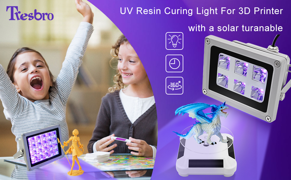 Sovol 3D Printer UV Resin Curing Light for SLA DLP 3D Printer Solidify  Photosensitive Resin 405nm UV Resin Affect, DIY Curing Enclosue 