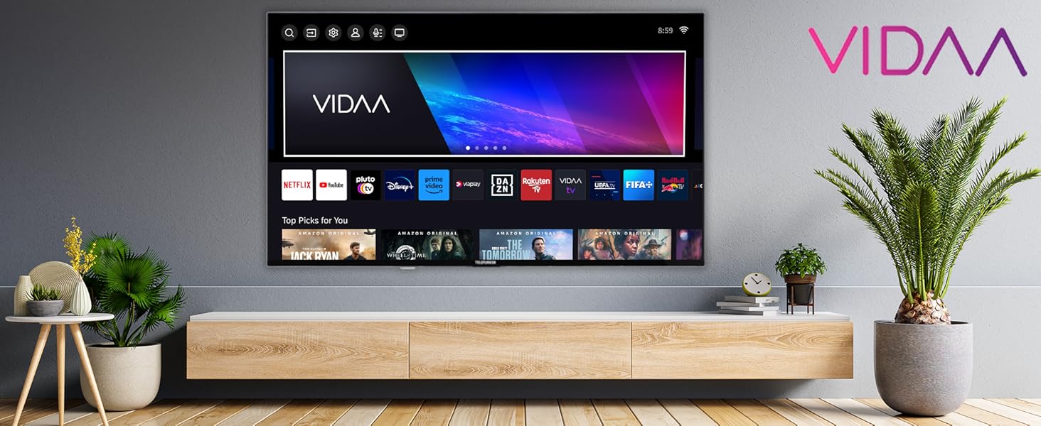 ein Fernseher mit dem Amazon-Logo darauf.