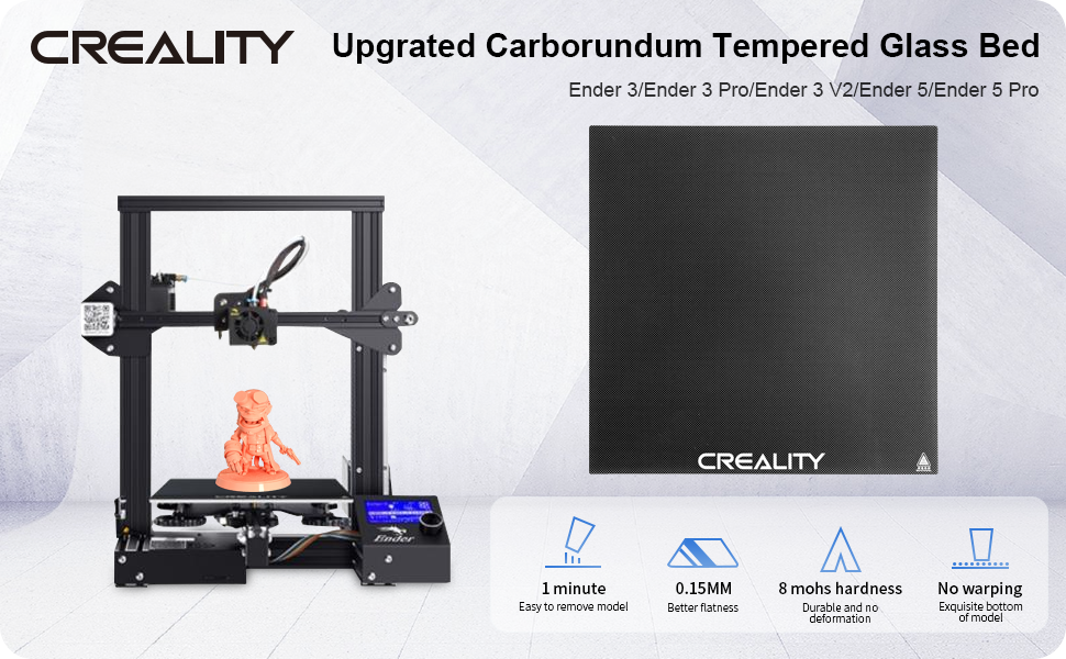 Creality Ender 3 Glass Bed, Upgraded 3D Printer Platform
