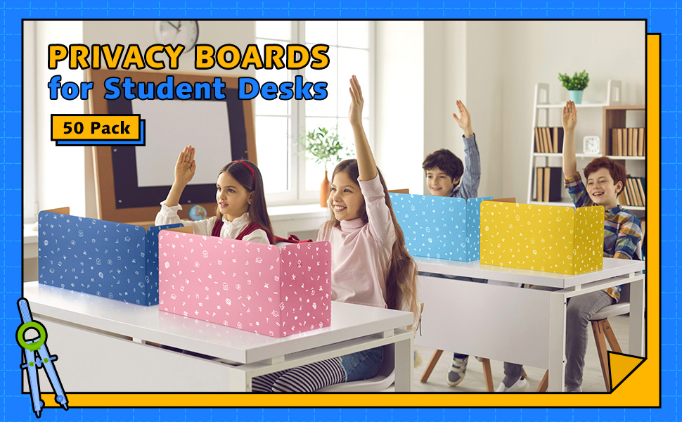 50 Pcs 15.8 x 13.4 x 11.81 Inch Privacy Boards for Student