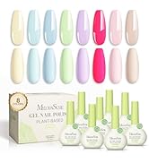 MelodySusie Fleurwee Plant Based Gel Nail Polish Set,Spring and Summer Macaron Colors,Hema Free,S...