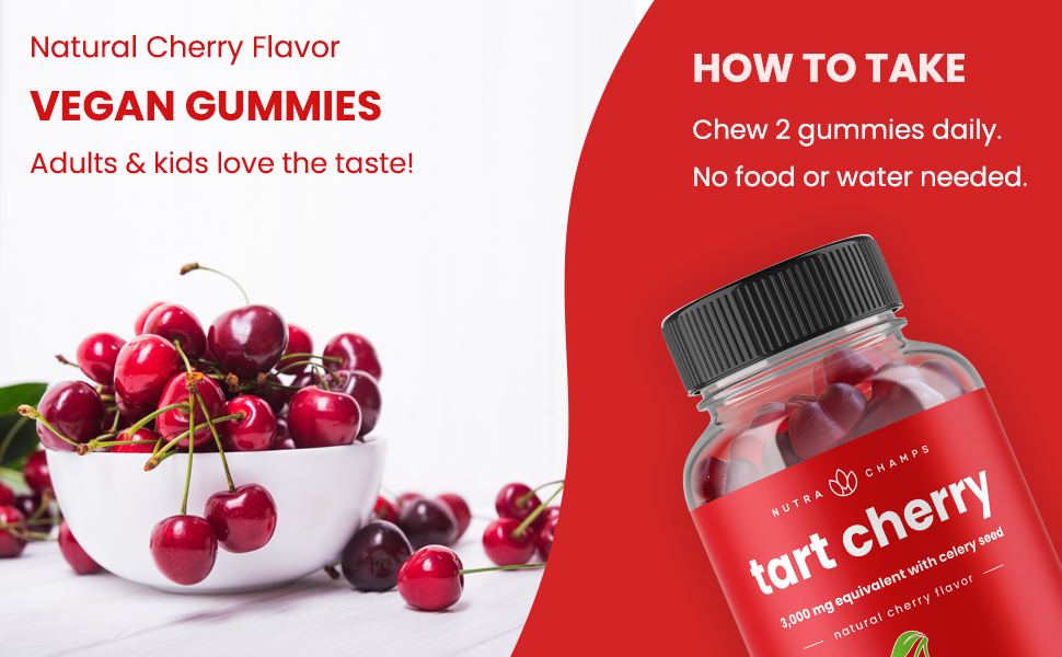 (2Pack) 120 Tart Cherry Gummies 3000mg Supplement with Celery Seed