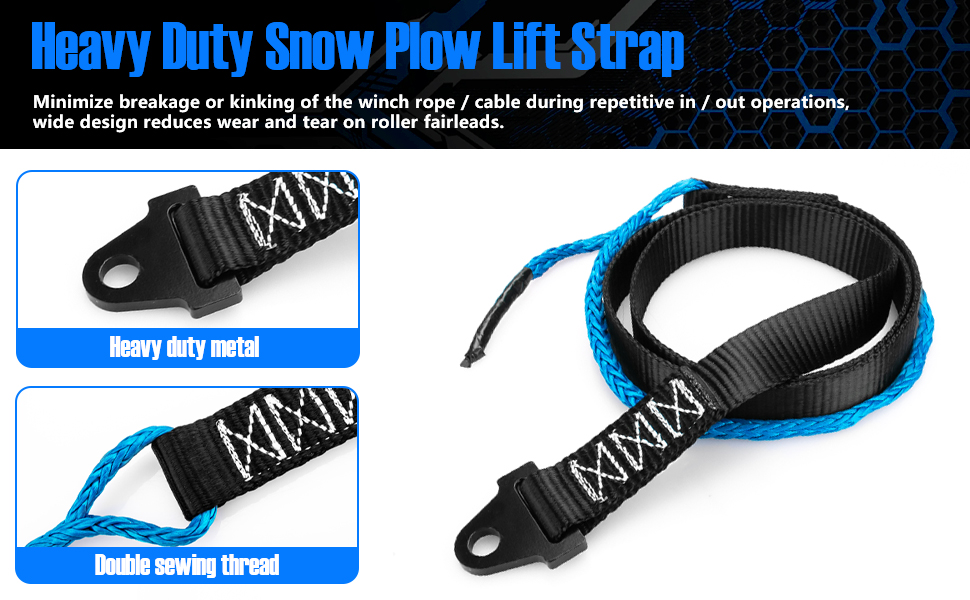 Plow Strap for ATV UTV Winch 64 Inch Length Heavy Duty Snow