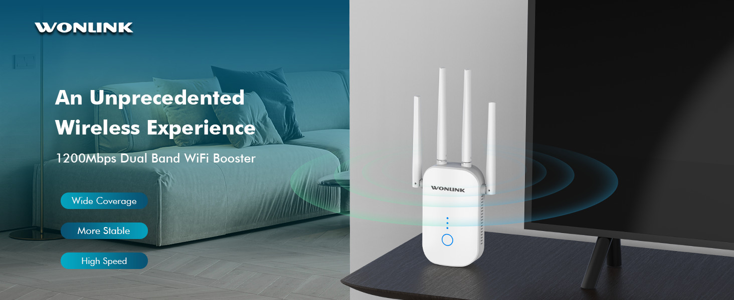5G 2.4G Dual Band AC1200 WiFi Extender WiFi Booster WiFi Range Extender Signal Amplifier for Home 