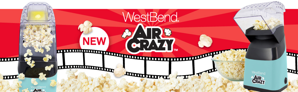 West Bend PC8448BL13 Air Crazy Hot Air Popcorn Machine