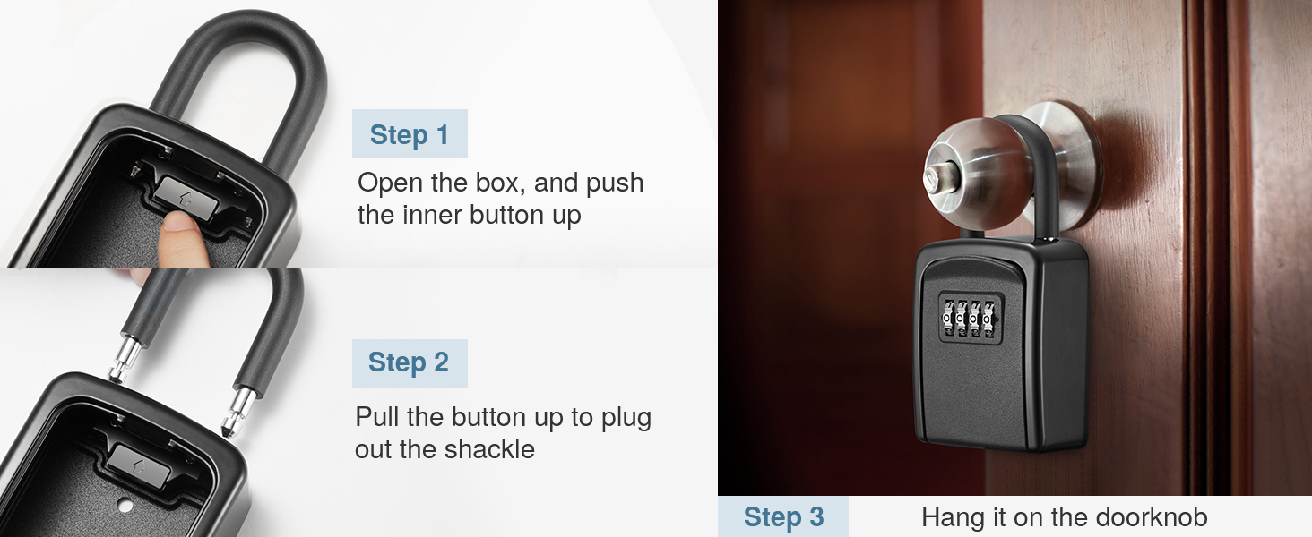 Puroma Key Lock Box, 4Digit Combination Key Storage