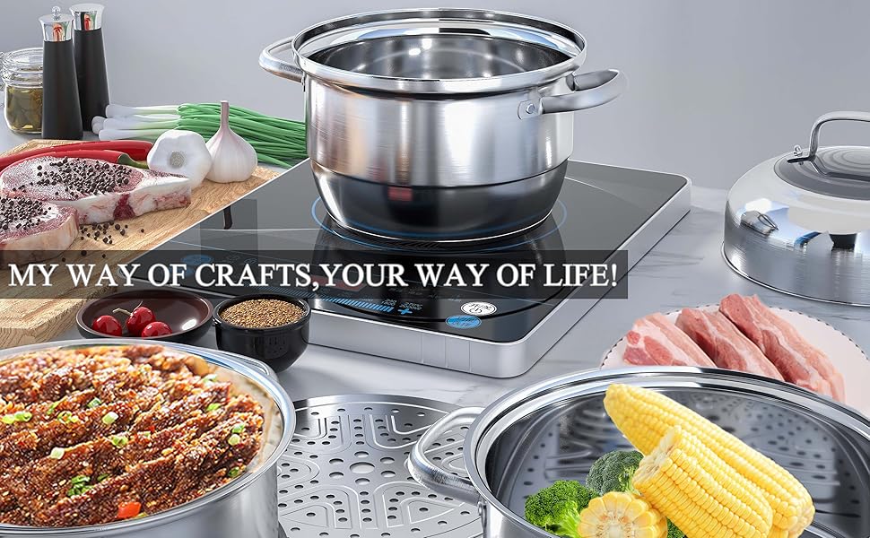 VENTION ThickBottomed Stainless Steel Steamer Pot, 3 Tier Food Steamer