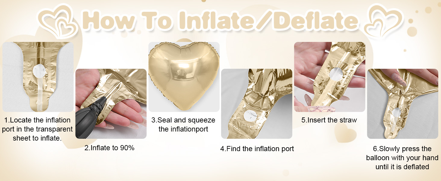 Champagne Gold Heart Balloons