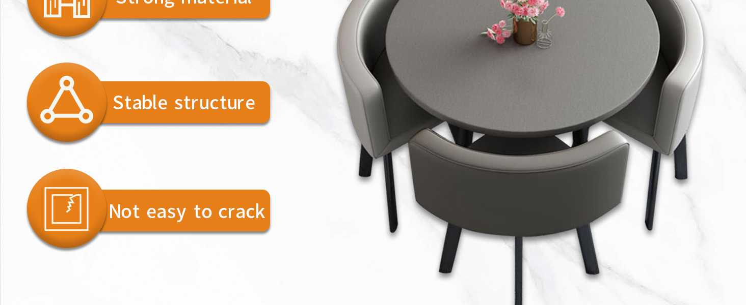 Round Dining Table Set,Kitchen Dining Table Set, Simple