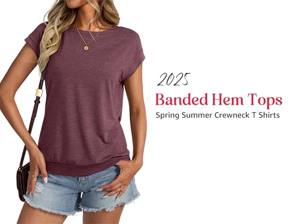 トップス COOTIE MemoryPolyesterTwillFootballTop Micticsi Womens V Neck Cap Sleeve T Shirts Banded Bottom Top