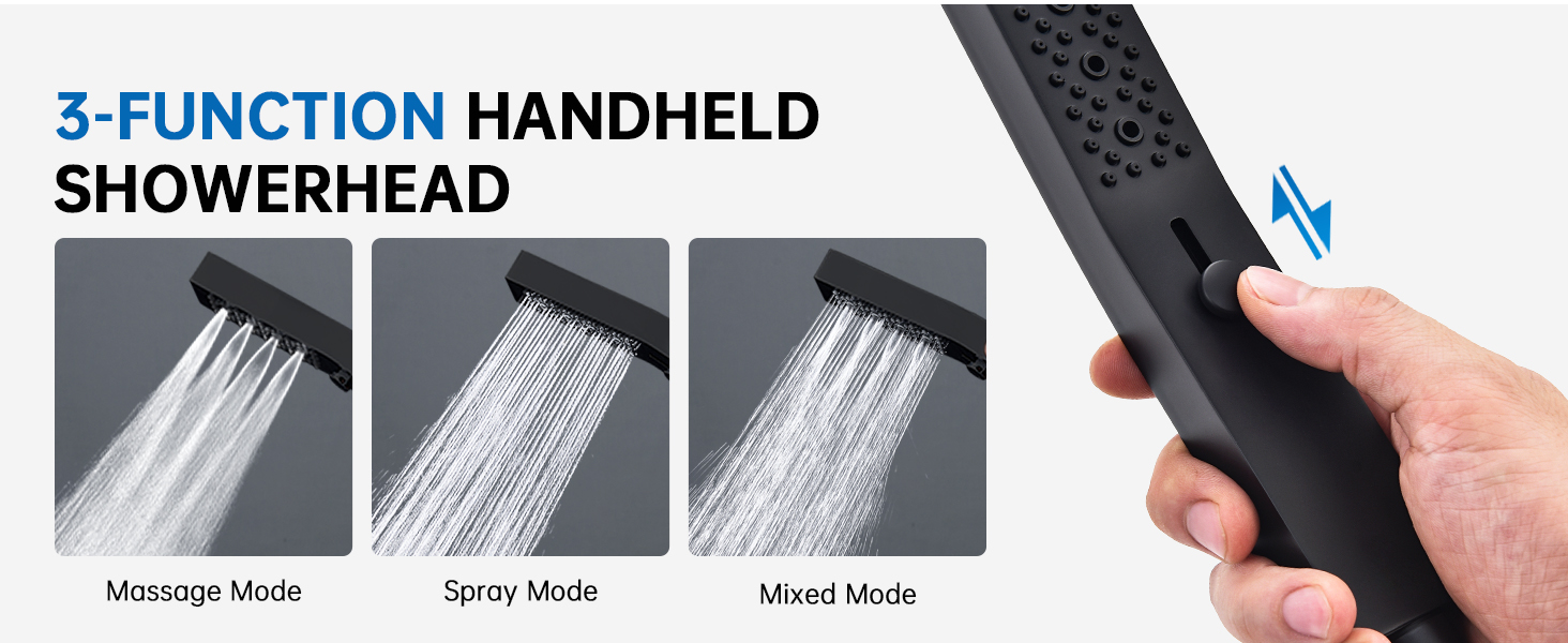 3 Function Handheld Shower
