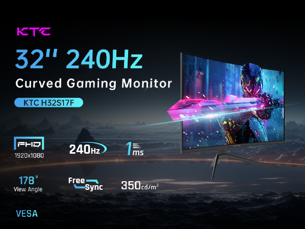 Amazon.com: KTC 32 inch 240Hz Curved Gaming Monitor 1500R
