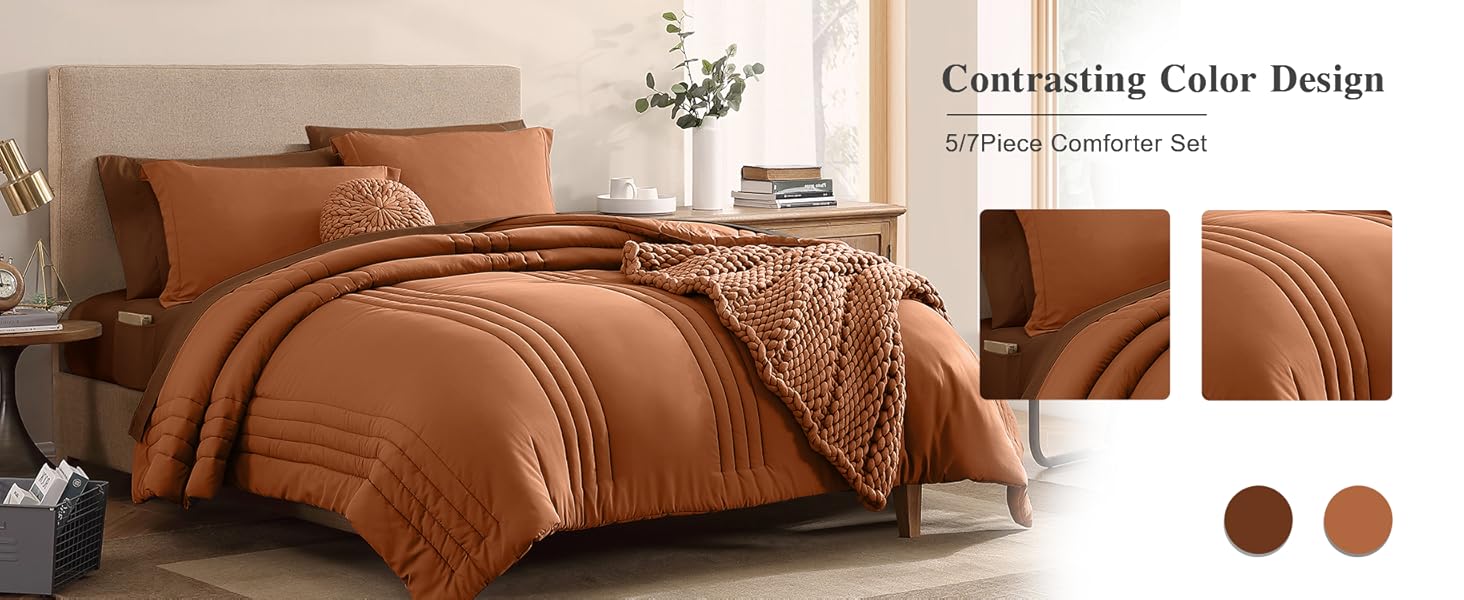Queen Size Comforter Sets,Queen Bedding Set 7 Pieces