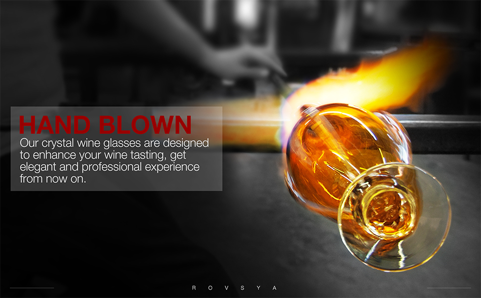 AOOE Red Wine Glasses Set of 4, Hand Blown Crystal Glasses