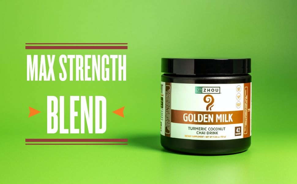 Zhou Nutrition Golden Milk, Turmeric Coconut Chai Mix