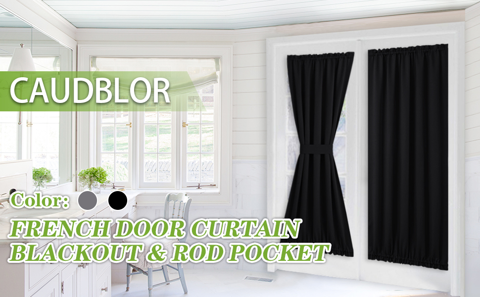 Caudblor French Door Window Curtains for Privacy, French Door Blackout