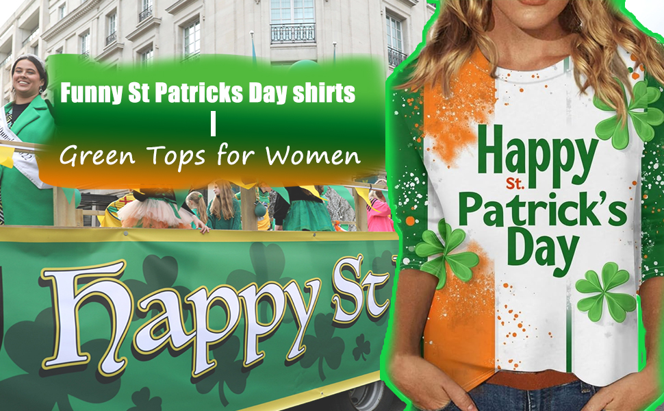 St Patricks Day Shirt Women Lucky Irish Shamrock Paddy's Day Tops 