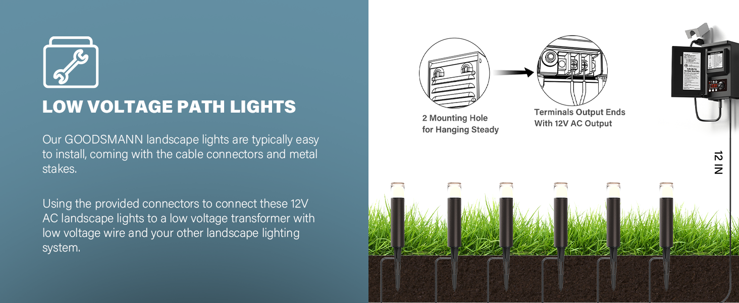 2W path lights