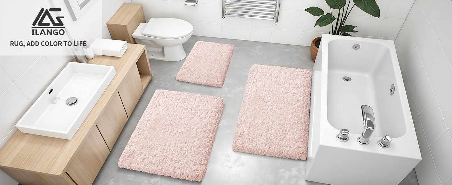 pink bathroom mat