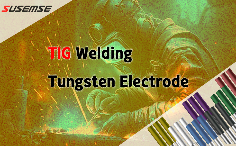 TIG Welding Tungsten Electrode 10PK Gray (2 Ceriated,1/16",1.6mm*150mm) SUSEMSE