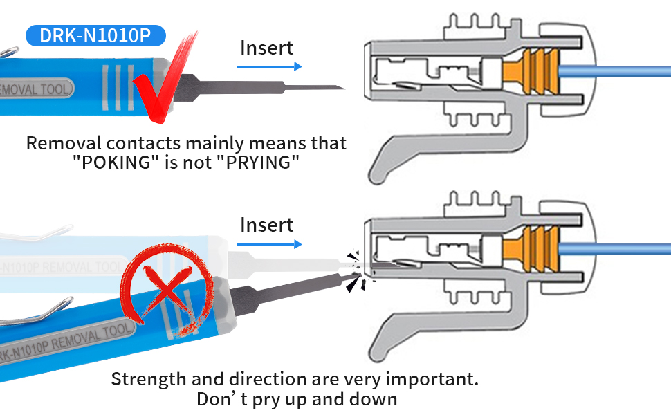 Description Picture 4 of itemJRready Automotive Terminal Removal Tool -Double Extractor-Terminal Release Instrument Pin Extractor For AMP,MOLEX,TE Connector