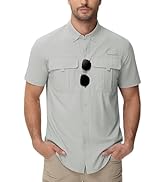 TACVASEN Mens Short Sleeve Sun Protection Shirt UPF 50+ Quick Dry Fishing Cooling UV Shirts Outdo...