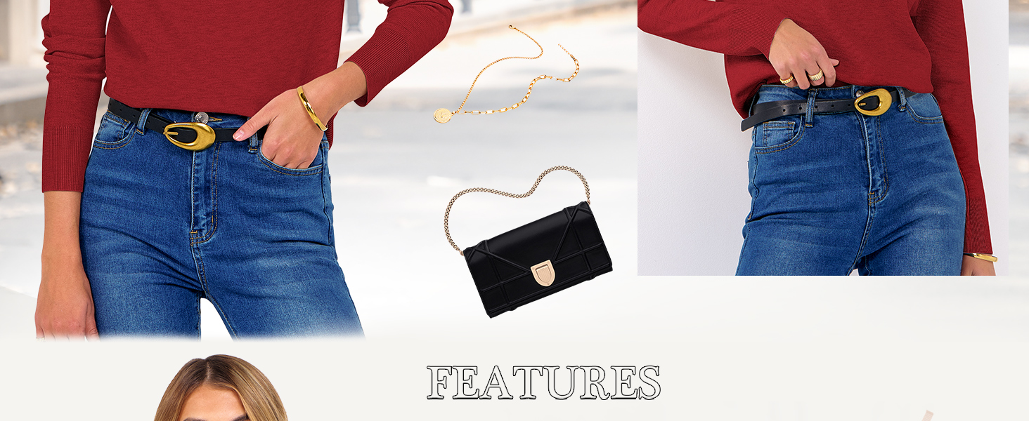 Womens Soft Lightweight Basic  Sweater Top