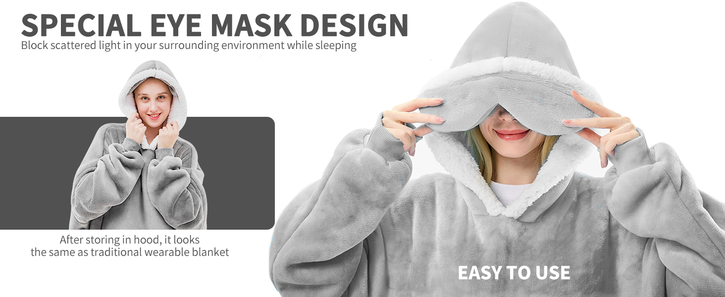 wearable blanket hoodie adult women men sweatshirt blanket with sleeves hooded comfy oversized cozy