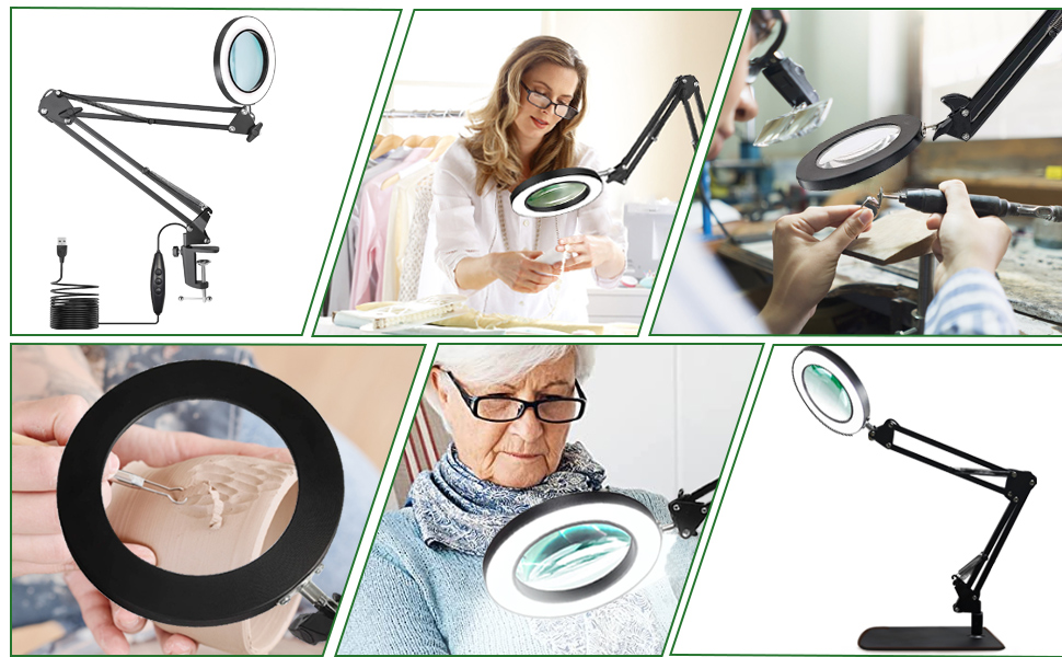 ZABOUL 2IN1 Magnifying Glass with Light and Stand, 10X Remote Control