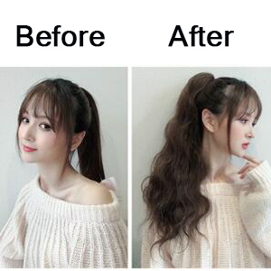 Jaw Claw Synthetic Straight Curly Hairpieces Claw on Ponytail Clip in Hair Extensions