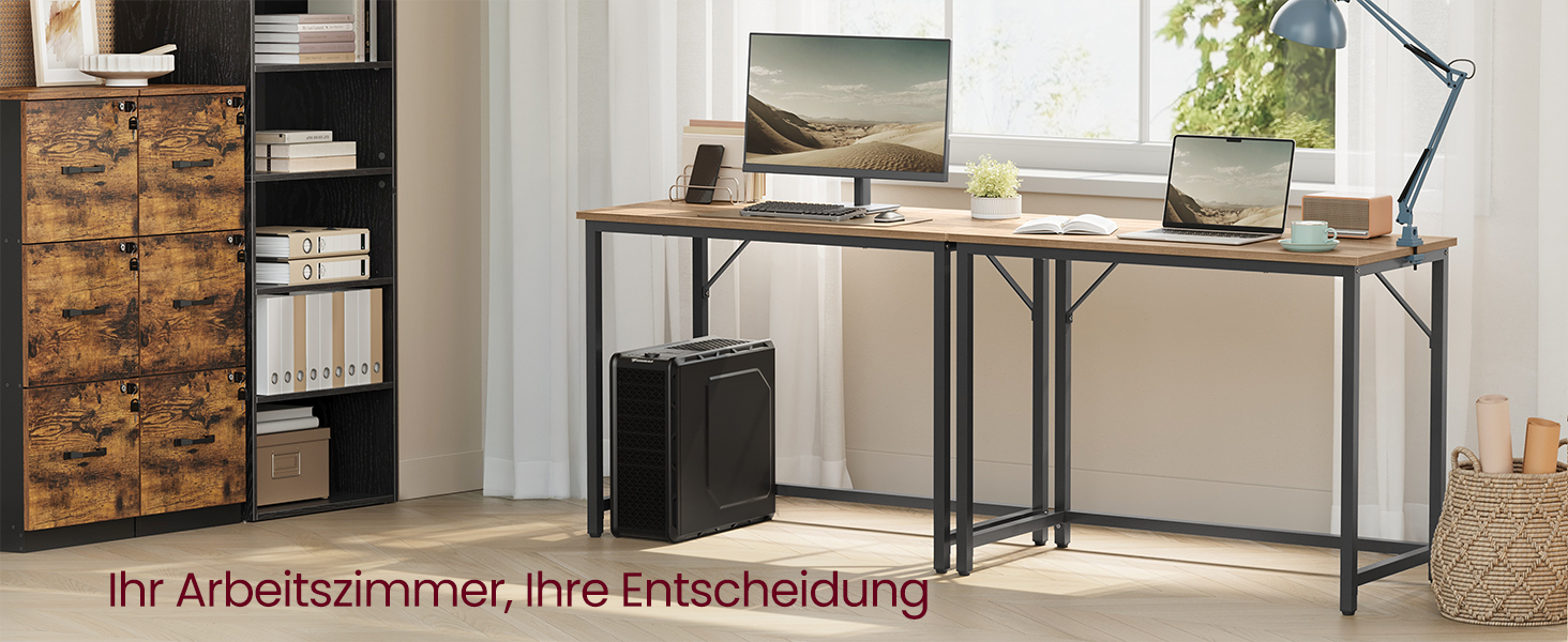 Písací stôl Kancelársky stôl 100 x 50 x 76 cm, ťavia hnedá, čierna farba